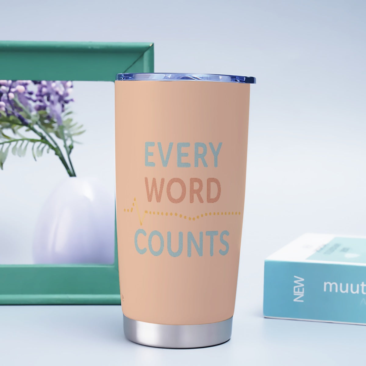 Every Word Counts Tumbler – Speech Therapist Gift | Motivational SLP Travel Mug | Speech Therapy Quote Cup