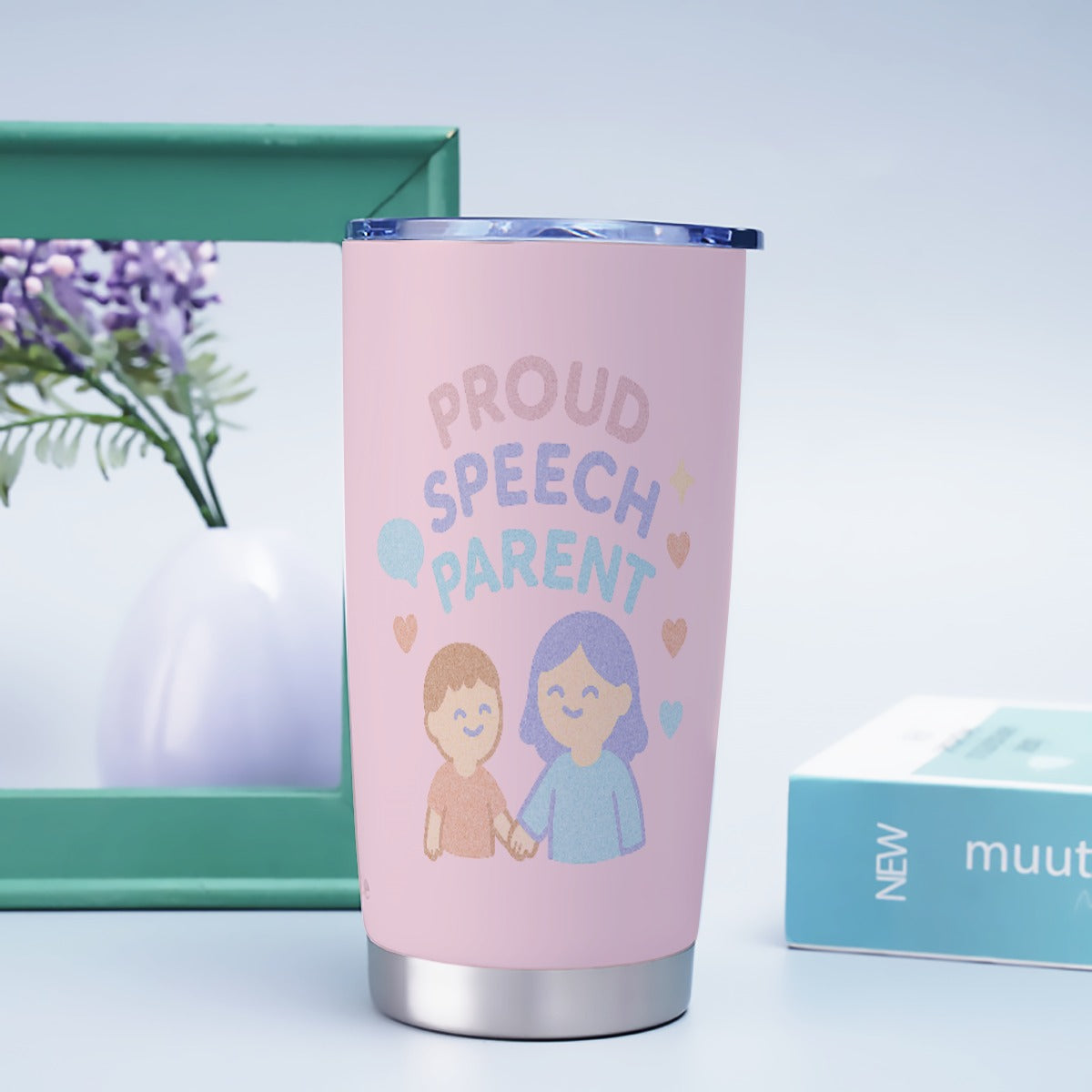 Proud Speech Parent Tumbler – Insulated Cup for SLP Moms, Dads & Caregivers