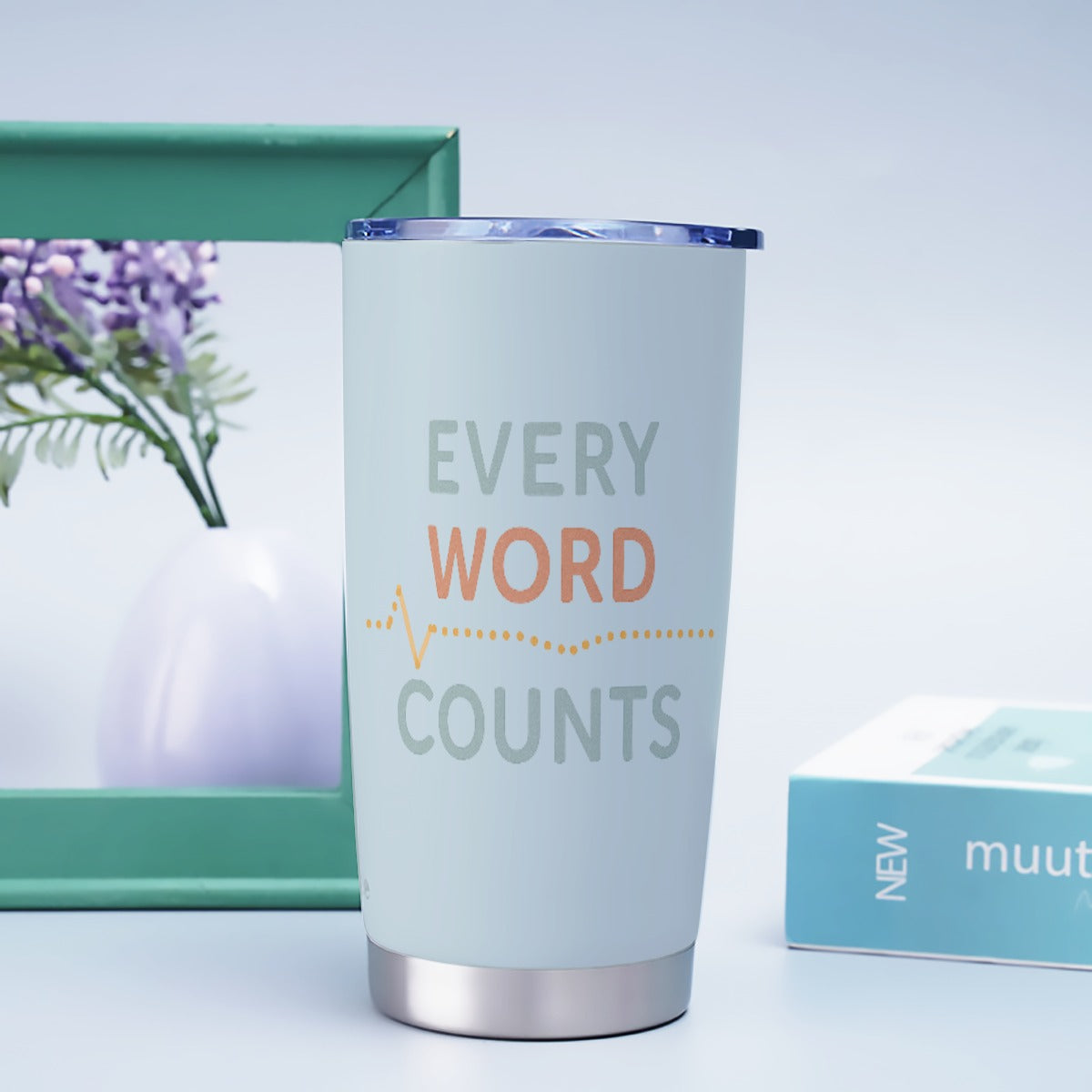 Every Word Counts Tumbler – Speech Therapist Gift | Motivational SLP Travel Mug | Speech Therapy Quote Cup