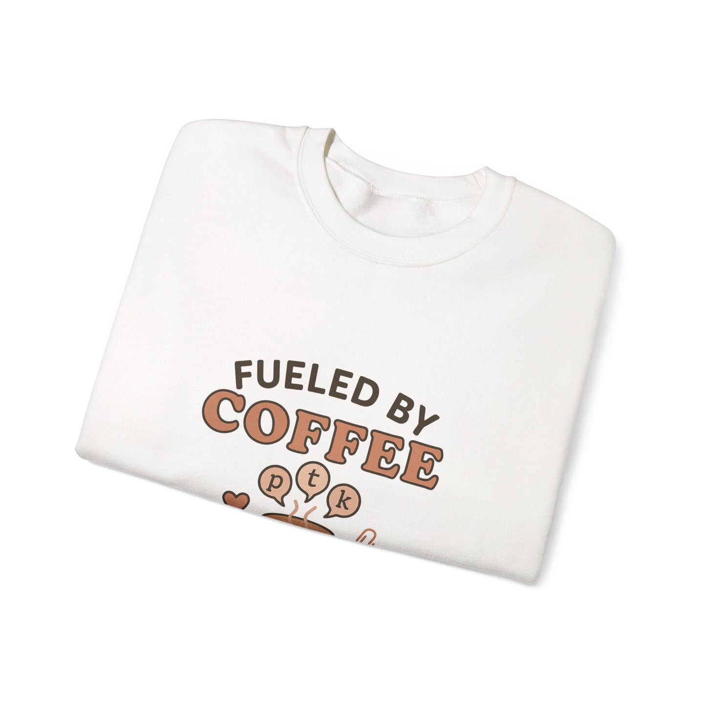 Fueled by Coffee and Phonemes Sweatshirt – Speech Therapist Crewneck | SLP Gift | Grad Student Apparel | Cozy ASHA Sweater for SLPs & SLPAs