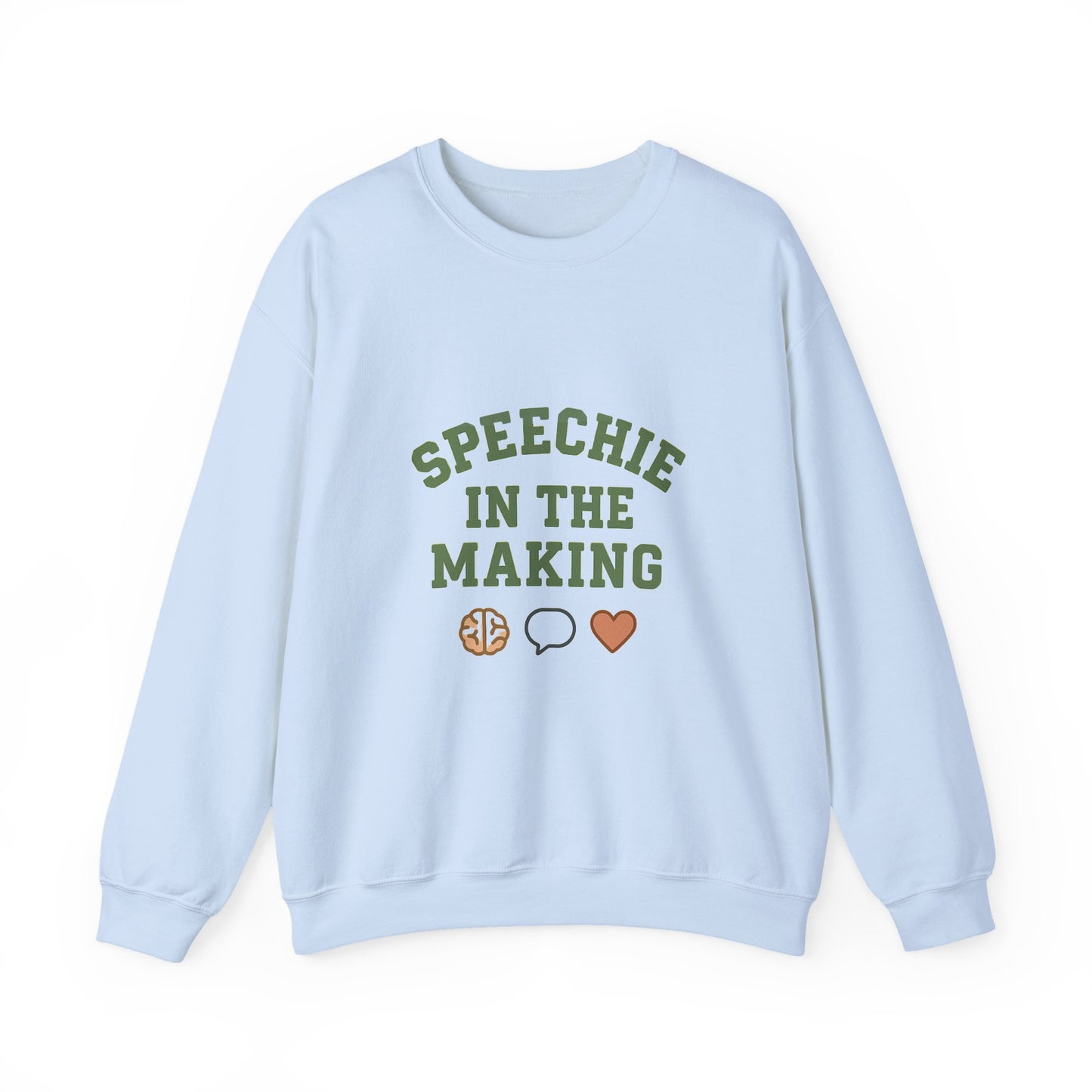 Speechie in the Making Sweatshirt | SLP Grad Student Crewneck | SLPA, CFY, Future Speech Therapist Gift | Brain, Speech Bubble, Heart Icons