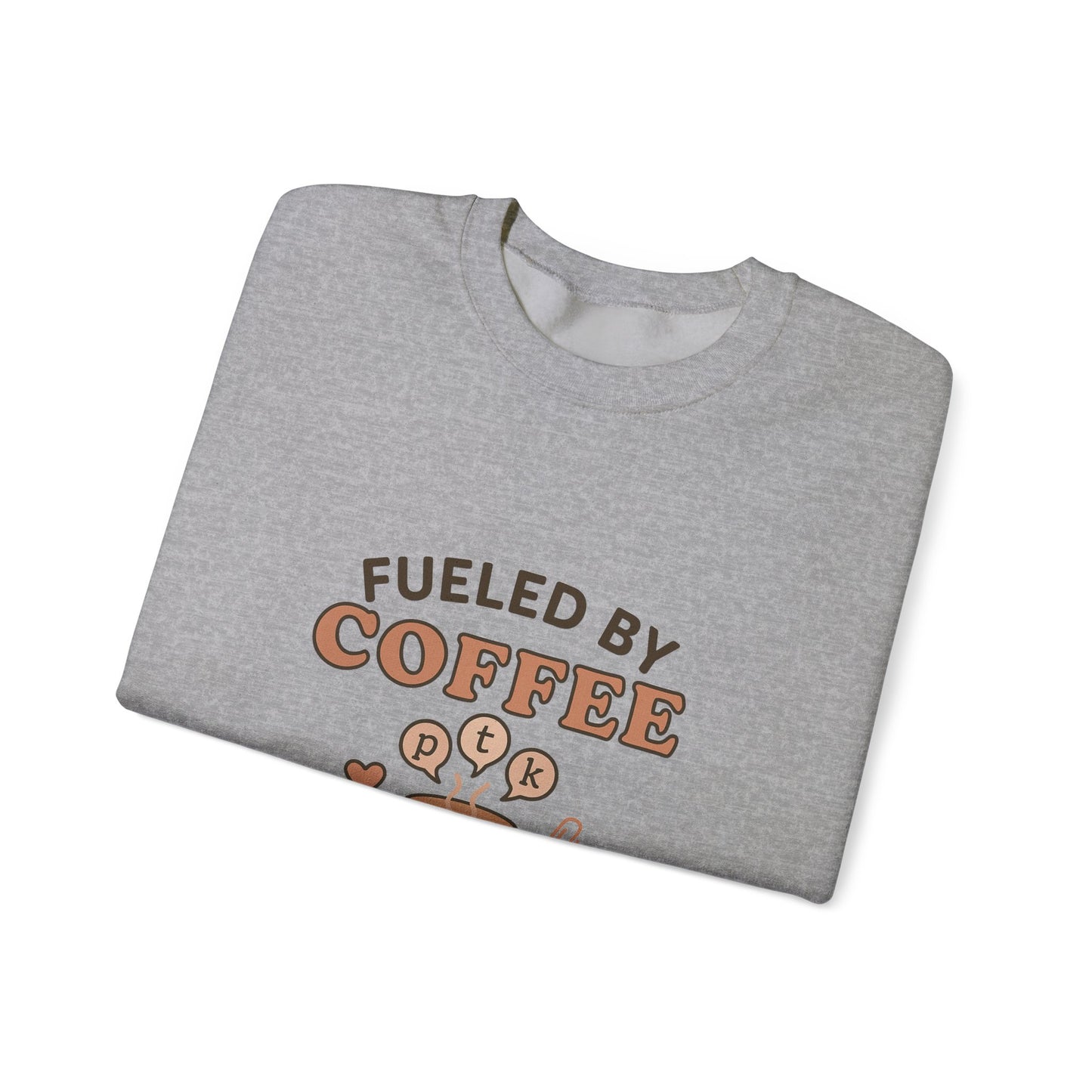 Fueled by Coffee and Phonemes Sweatshirt – Speech Therapist Crewneck | SLP Gift | Grad Student Apparel | Cozy ASHA Sweater for SLPs & SLPAs