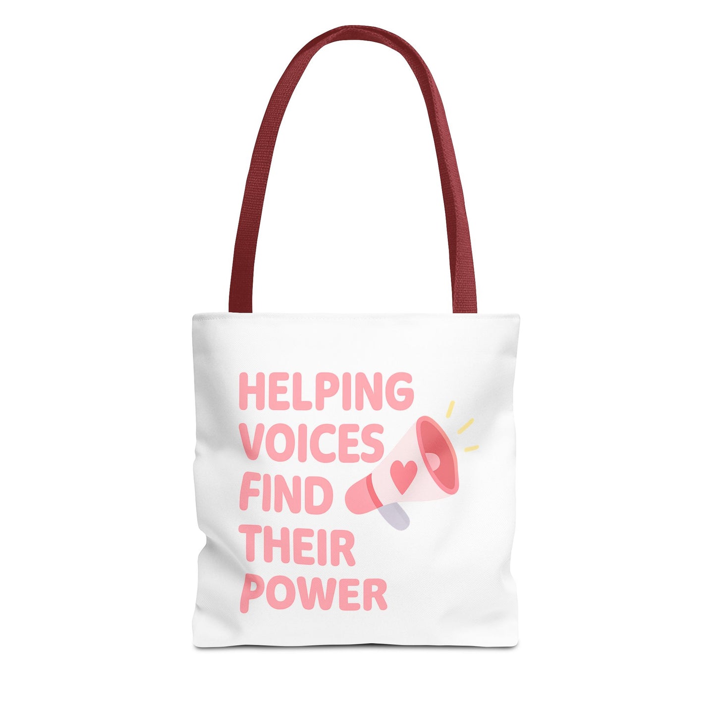 Helping Voices Find Their Power Tote Bag | SLP Speech Therapist Gift | AAC Advocate Bag  Communication Support Bag