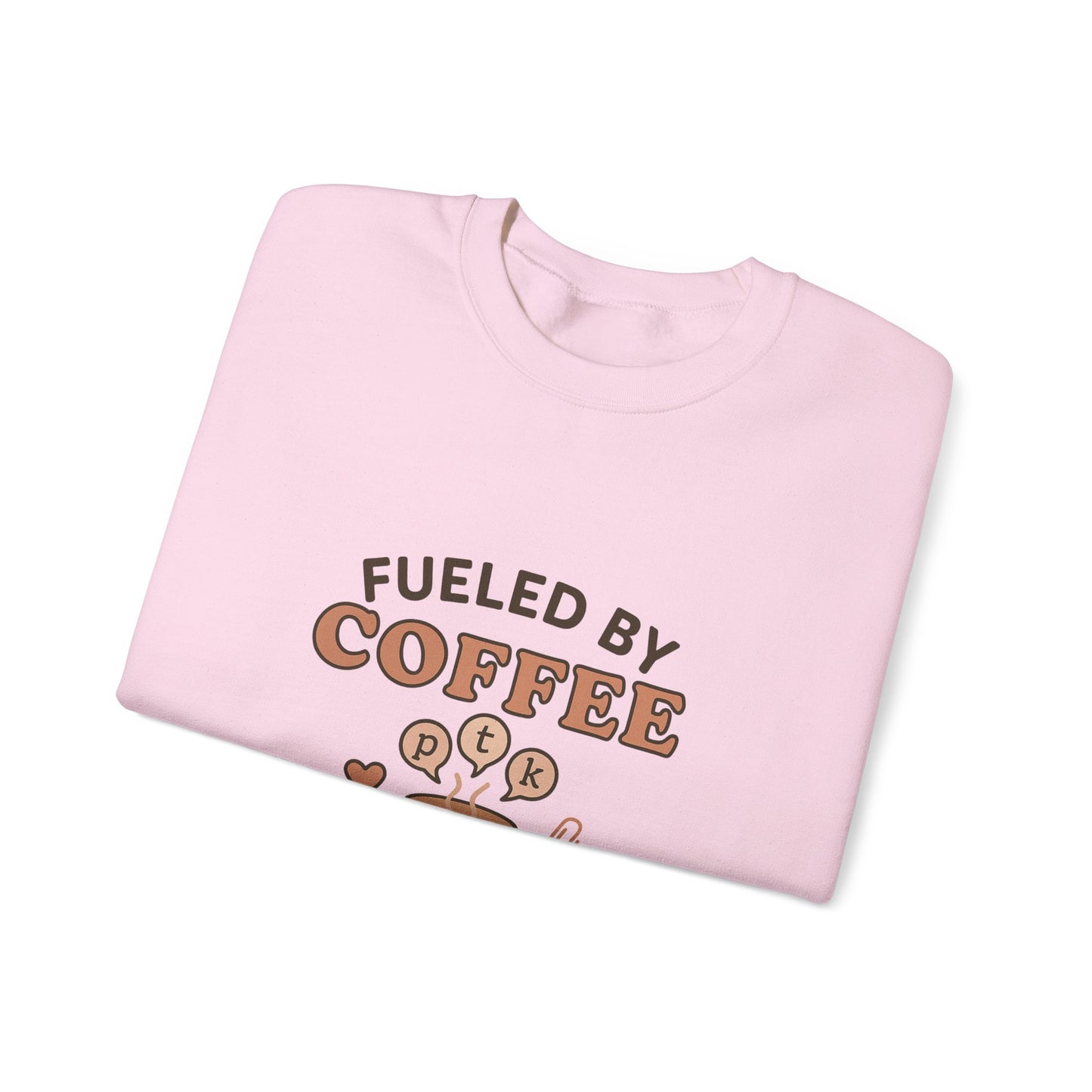 Fueled by Coffee and Phonemes Sweatshirt – Speech Therapist Crewneck | SLP Gift | Grad Student Apparel | Cozy ASHA Sweater for SLPs & SLPAs