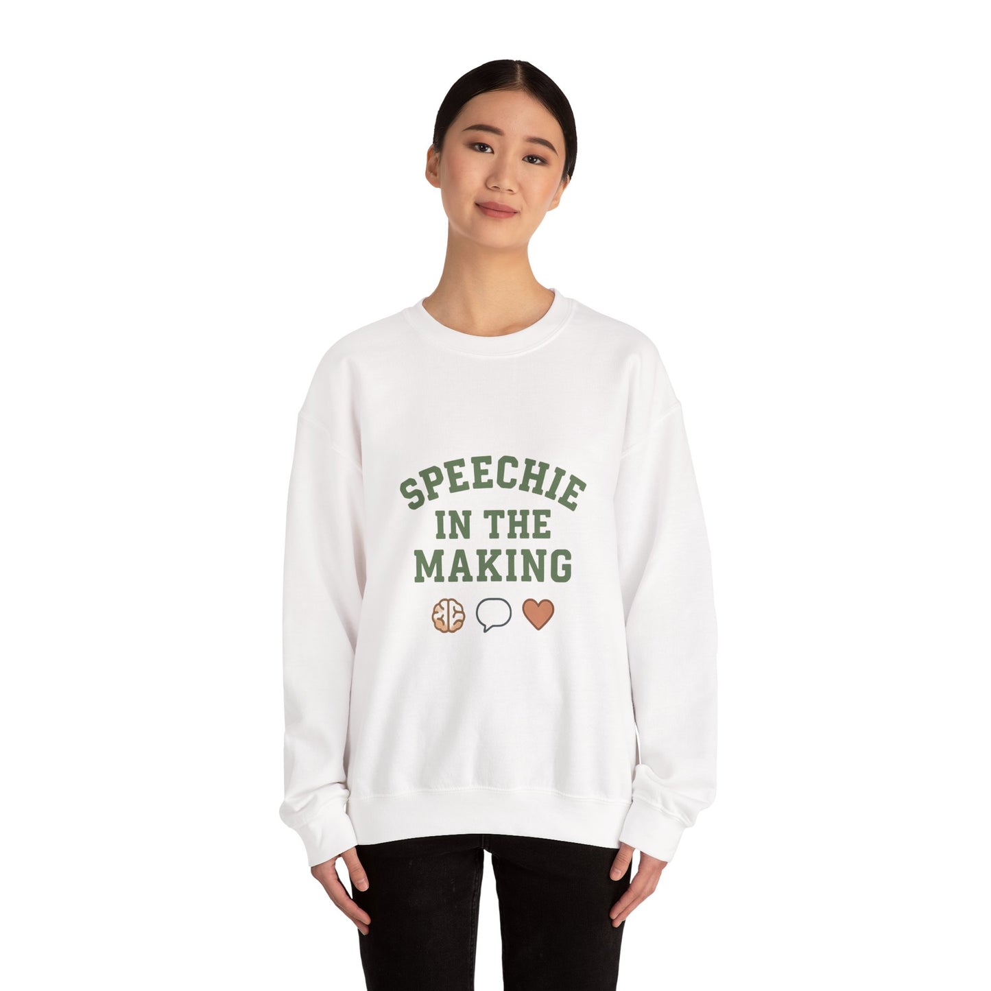 Speechie in the Making Sweatshirt | SLP Grad Student Crewneck | SLPA, CFY, Future Speech Therapist Gift | Brain, Speech Bubble, Heart Icons
