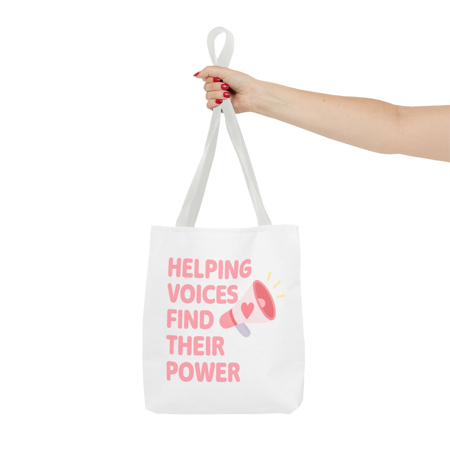 Helping Voices Find Their Power Tote Bag | SLP Speech Therapist Gift | AAC Advocate Bag  Communication Support Bag