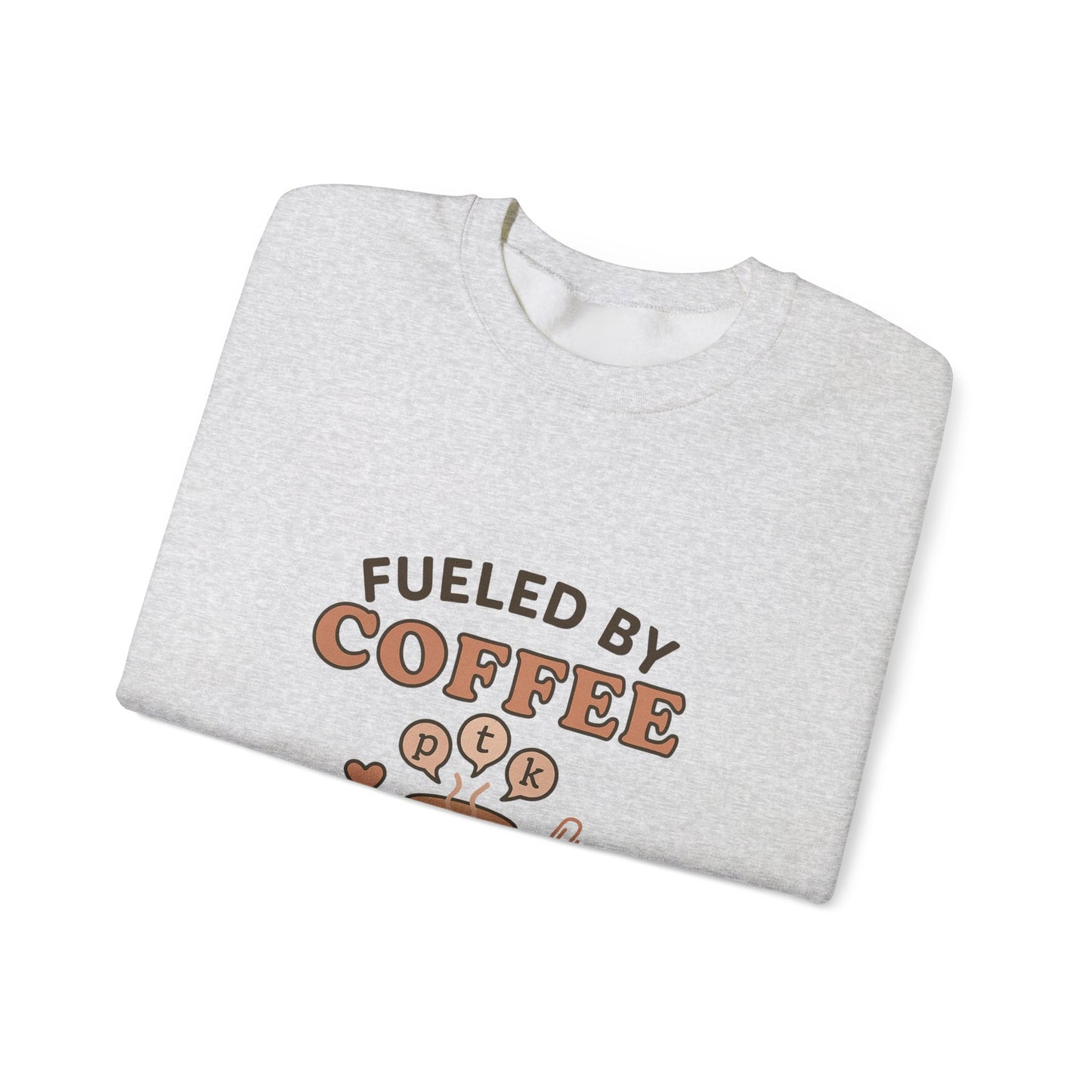 Fueled by Coffee and Phonemes Sweatshirt – Speech Therapist Crewneck | SLP Gift | Grad Student Apparel | Cozy ASHA Sweater for SLPs & SLPAs