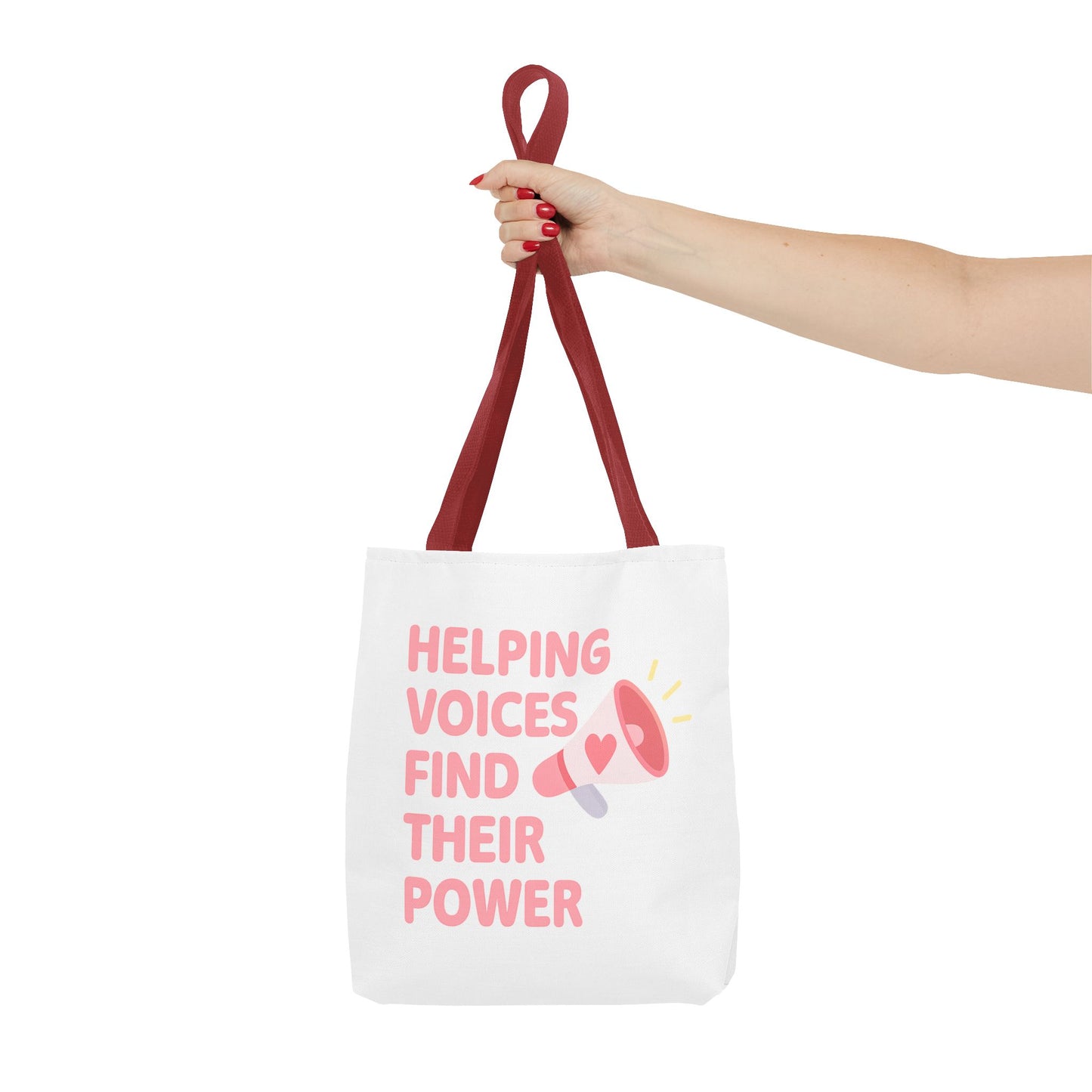 Helping Voices Find Their Power Tote Bag | SLP Speech Therapist Gift | AAC Advocate Bag  Communication Support Bag