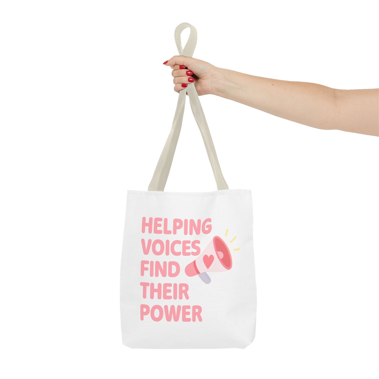 Helping Voices Find Their Power Tote Bag | SLP Speech Therapist Gift | AAC Advocate Bag  Communication Support Bag
