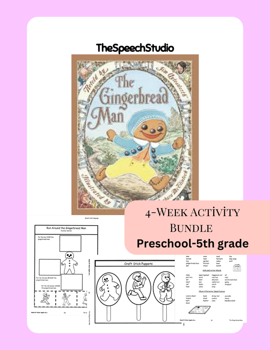 Speech Therapy Story Companion | The Gingerbread Man | Winter Book Companion for SLPs | Printable Language Activities