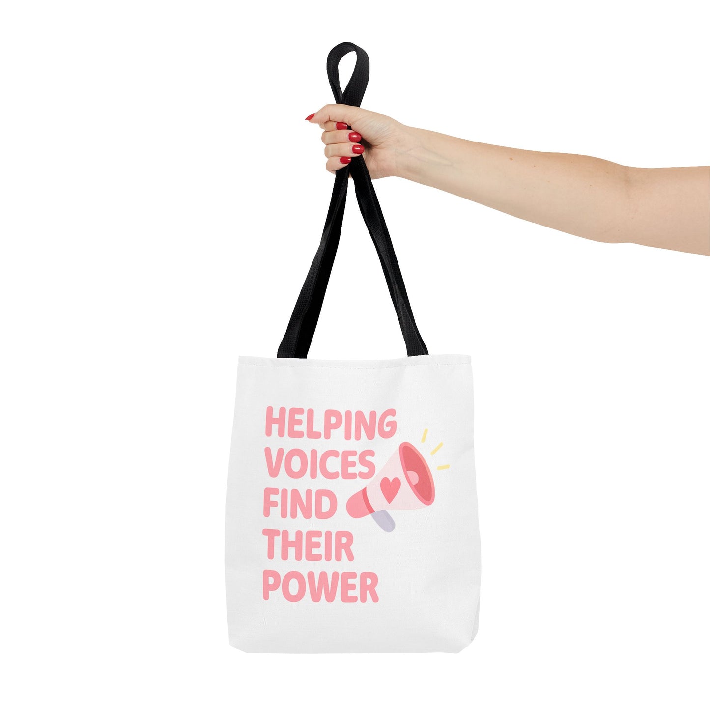 Helping Voices Find Their Power Tote Bag | SLP Speech Therapist Gift | AAC Advocate Bag  Communication Support Bag