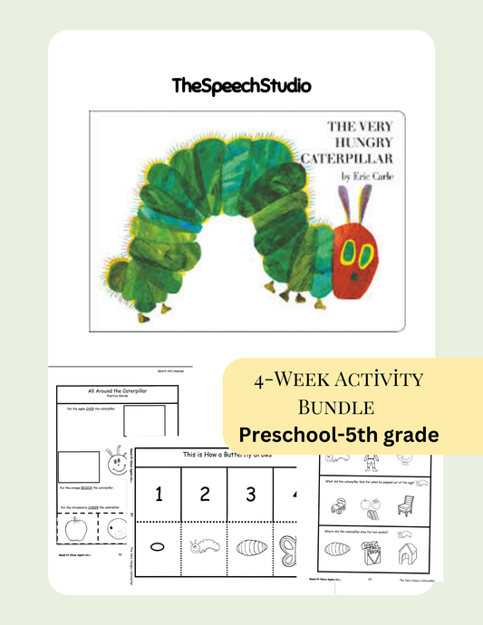 Speech Therapy Story Companion | The Very Hungry Caterpillar | Food & Sequencing Book Companion | SLP Resource