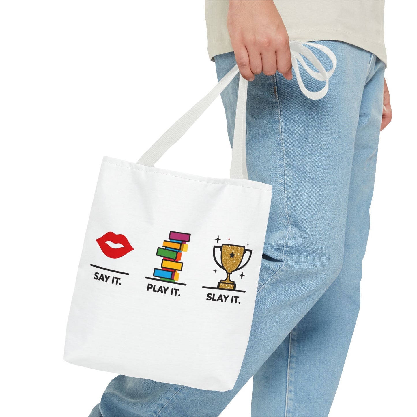 Say It. Play It. Slay It. Speech Therapy Tote Bag – SLP Gift for Grad Students, Speech Pathologists, and SLPAs