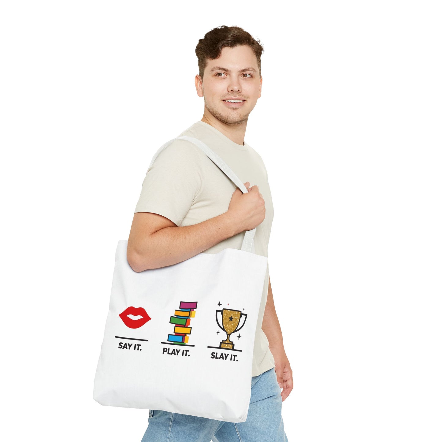 Say It. Play It. Slay It. Speech Therapy Tote Bag – SLP Gift for Grad Students, Speech Pathologists, and SLPAs