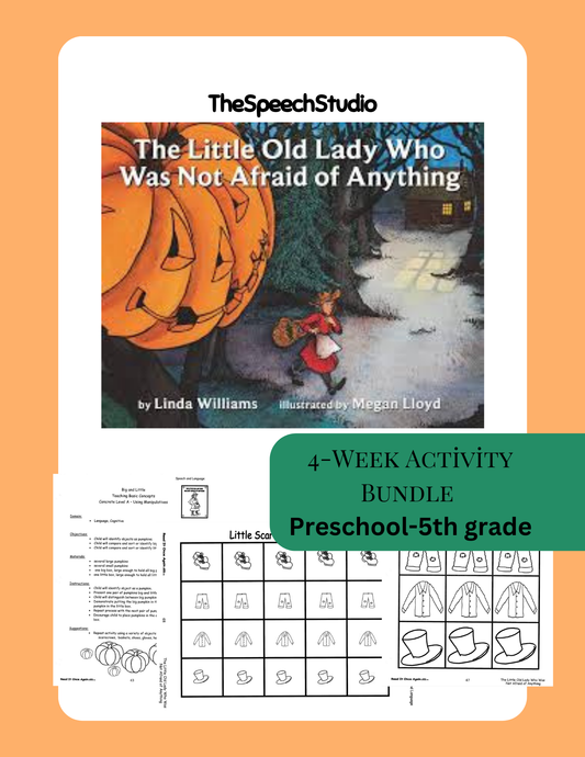 Speech Therapy Story Companion | The Little Old Lady Who Wasn’t Afraid of Anything | Fall Speech Activities | SLP Book Companion