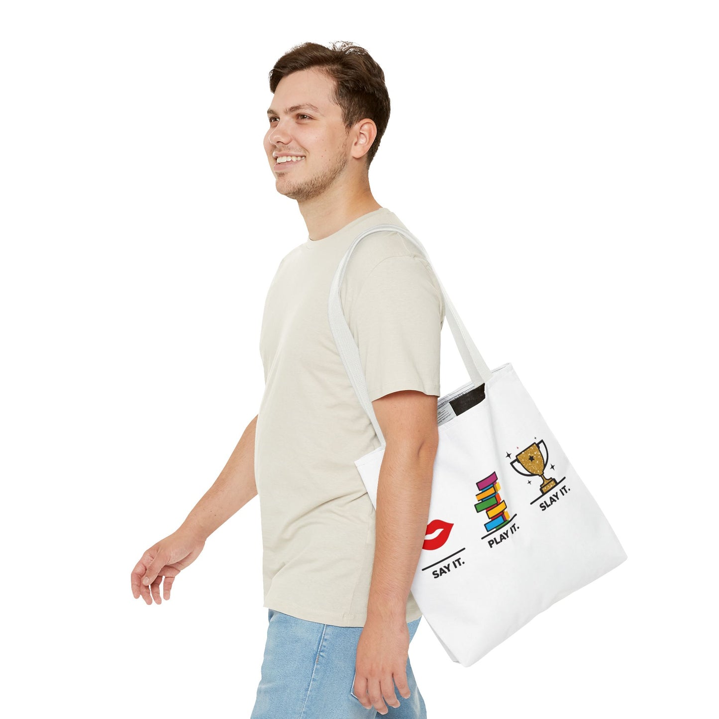 Say It. Play It. Slay It. Speech Therapy Tote Bag – SLP Gift for Grad Students, Speech Pathologists, and SLPAs