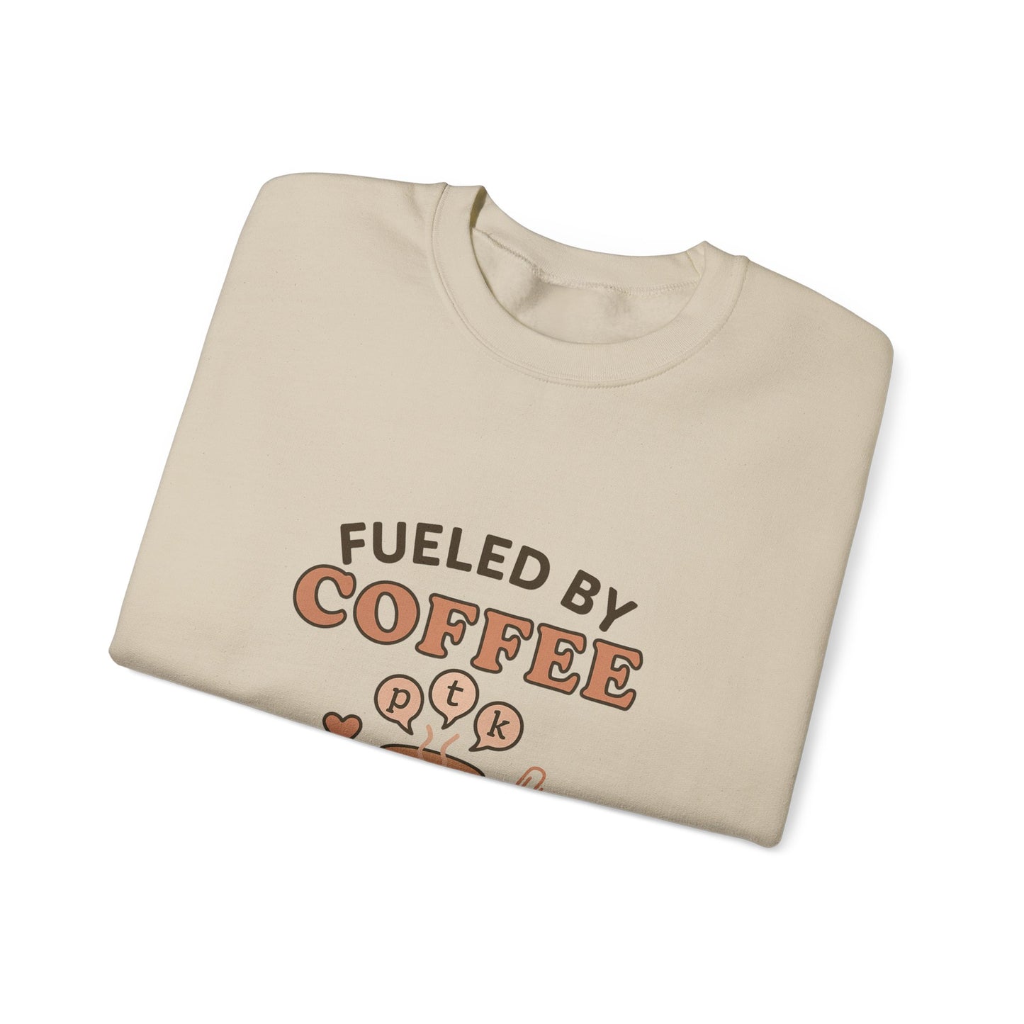 Fueled by Coffee and Phonemes Sweatshirt – Speech Therapist Crewneck | SLP Gift | Grad Student Apparel | Cozy ASHA Sweater for SLPs & SLPAs