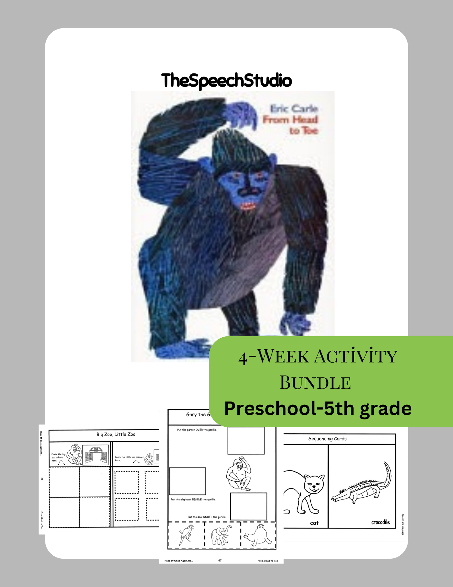 Speech Therapy Story Companion | From Head to Toe | Movement-Based Language Activities | SLP Book Companion