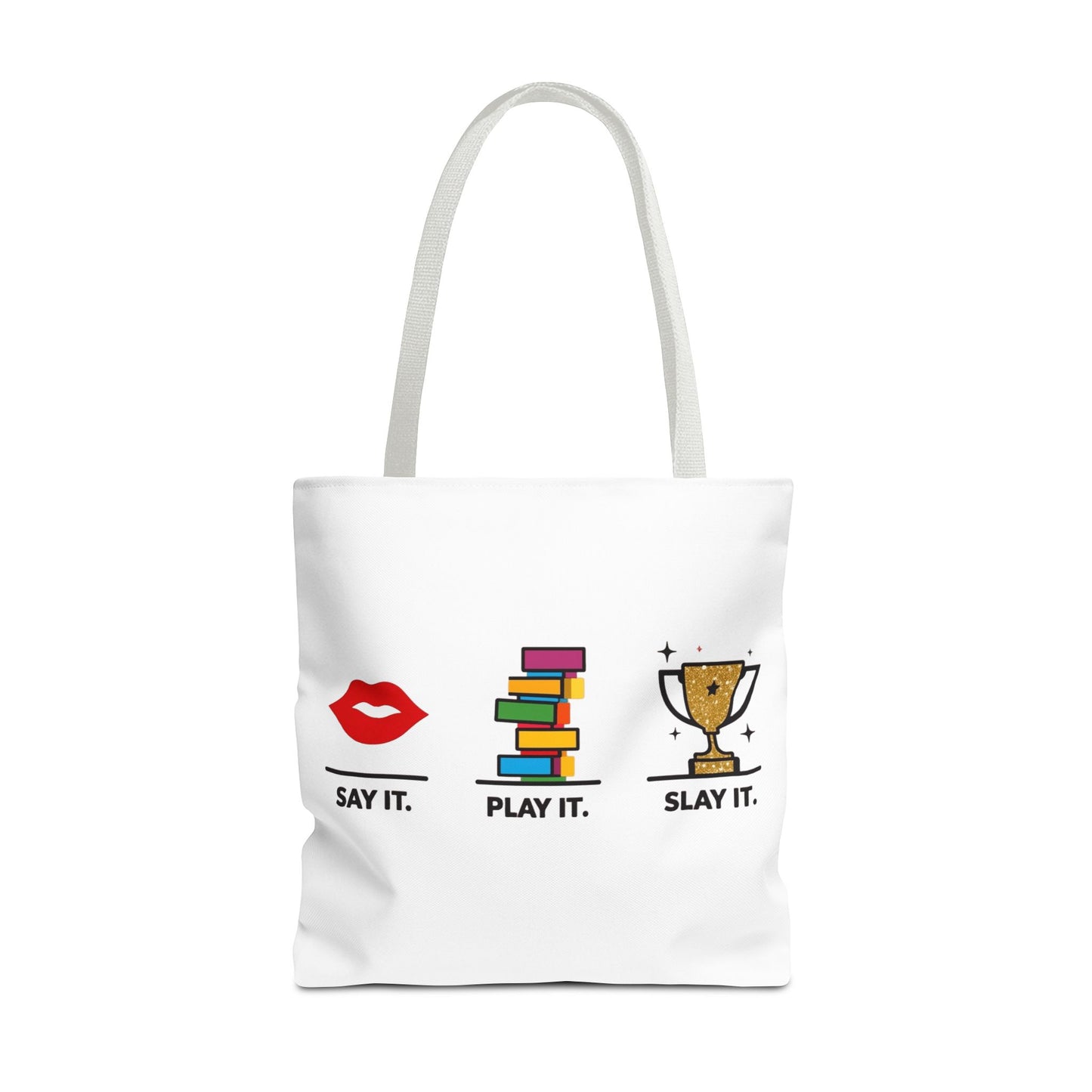 Say It. Play It. Slay It. Speech Therapy Tote Bag – SLP Gift for Grad Students, Speech Pathologists, and SLPAs