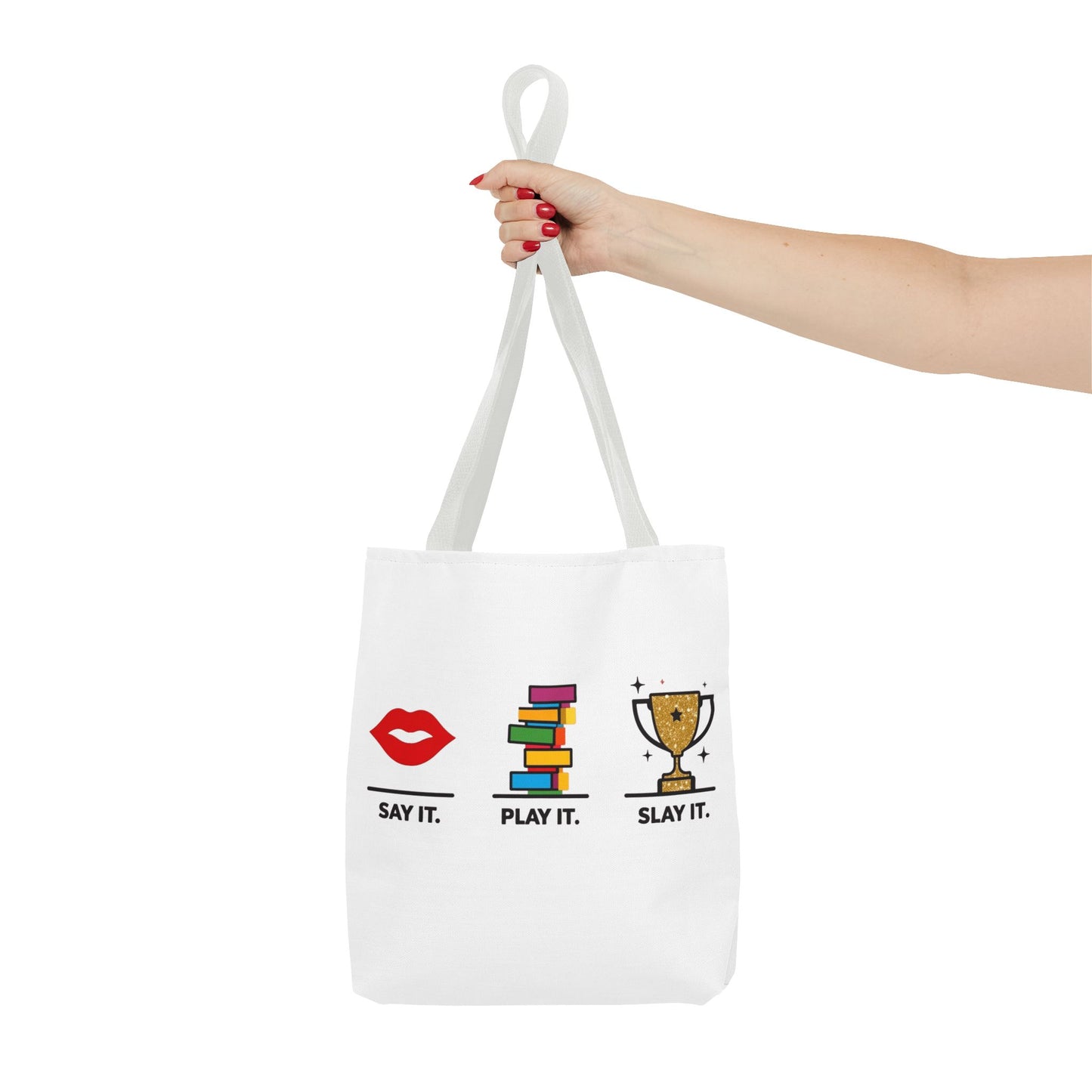 Say It. Play It. Slay It. Speech Therapy Tote Bag – SLP Gift for Grad Students, Speech Pathologists, and SLPAs