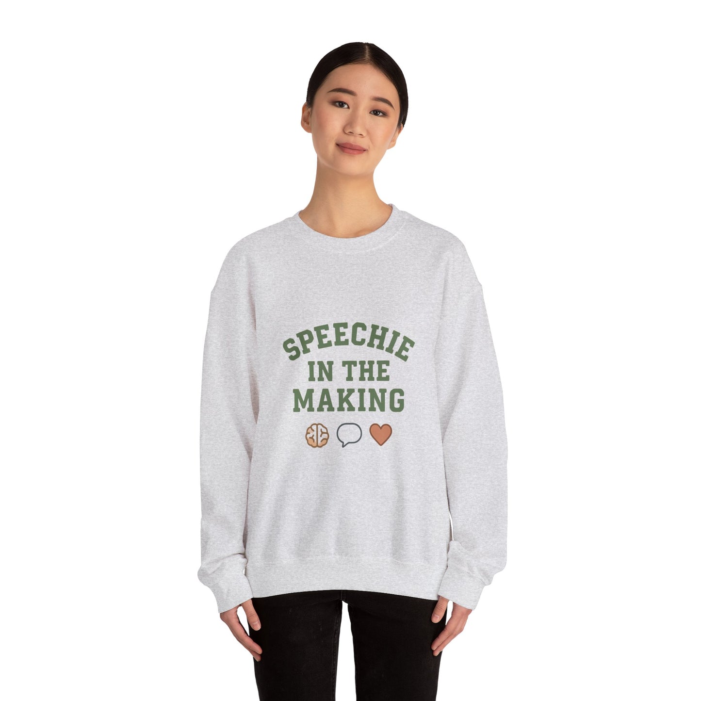 Speechie in the Making Sweatshirt | SLP Grad Student Crewneck | SLPA, CFY, Future Speech Therapist Gift | Brain, Speech Bubble, Heart Icons