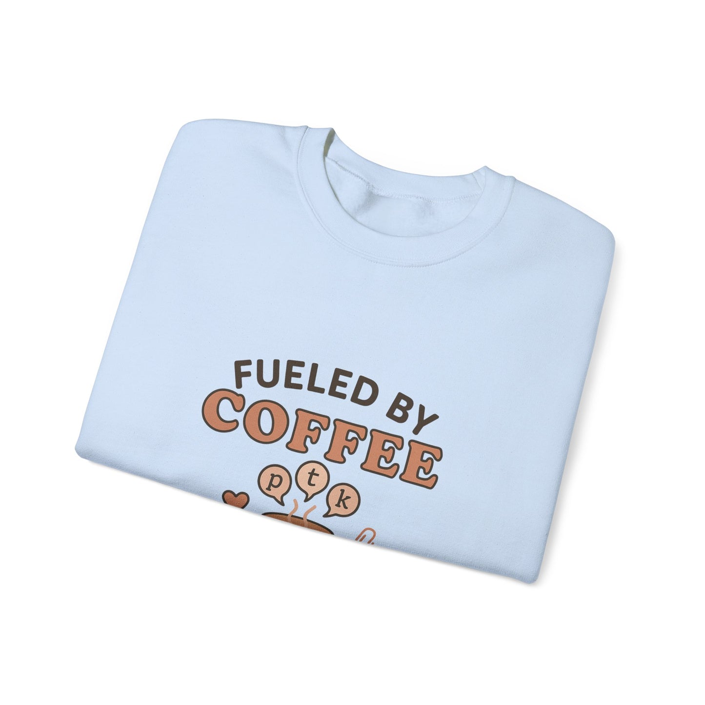 Fueled by Coffee and Phonemes Sweatshirt – Speech Therapist Crewneck | SLP Gift | Grad Student Apparel | Cozy ASHA Sweater for SLPs & SLPAs