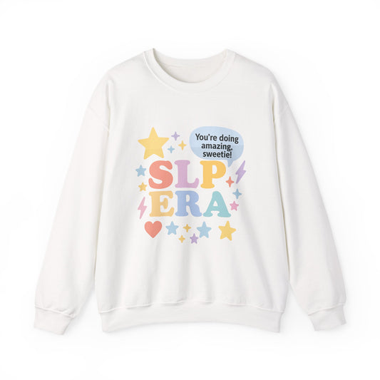 SLP Era Sweatshirt | Speech Therapist Crewneck | Cute Pastel SLP Sweatshirt | “You're Doing Amazing, Sweetie!” Motivational SLP Gift