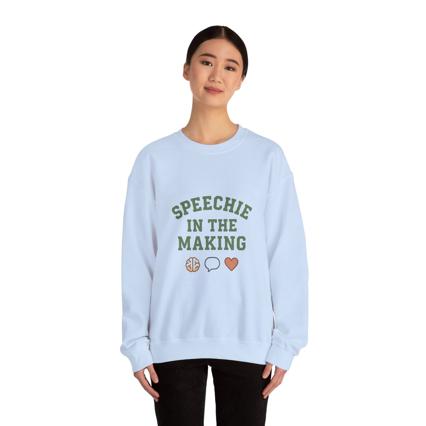 Speechie in the Making Sweatshirt | SLP Grad Student Crewneck | SLPA, CFY, Future Speech Therapist Gift | Brain, Speech Bubble, Heart Icons