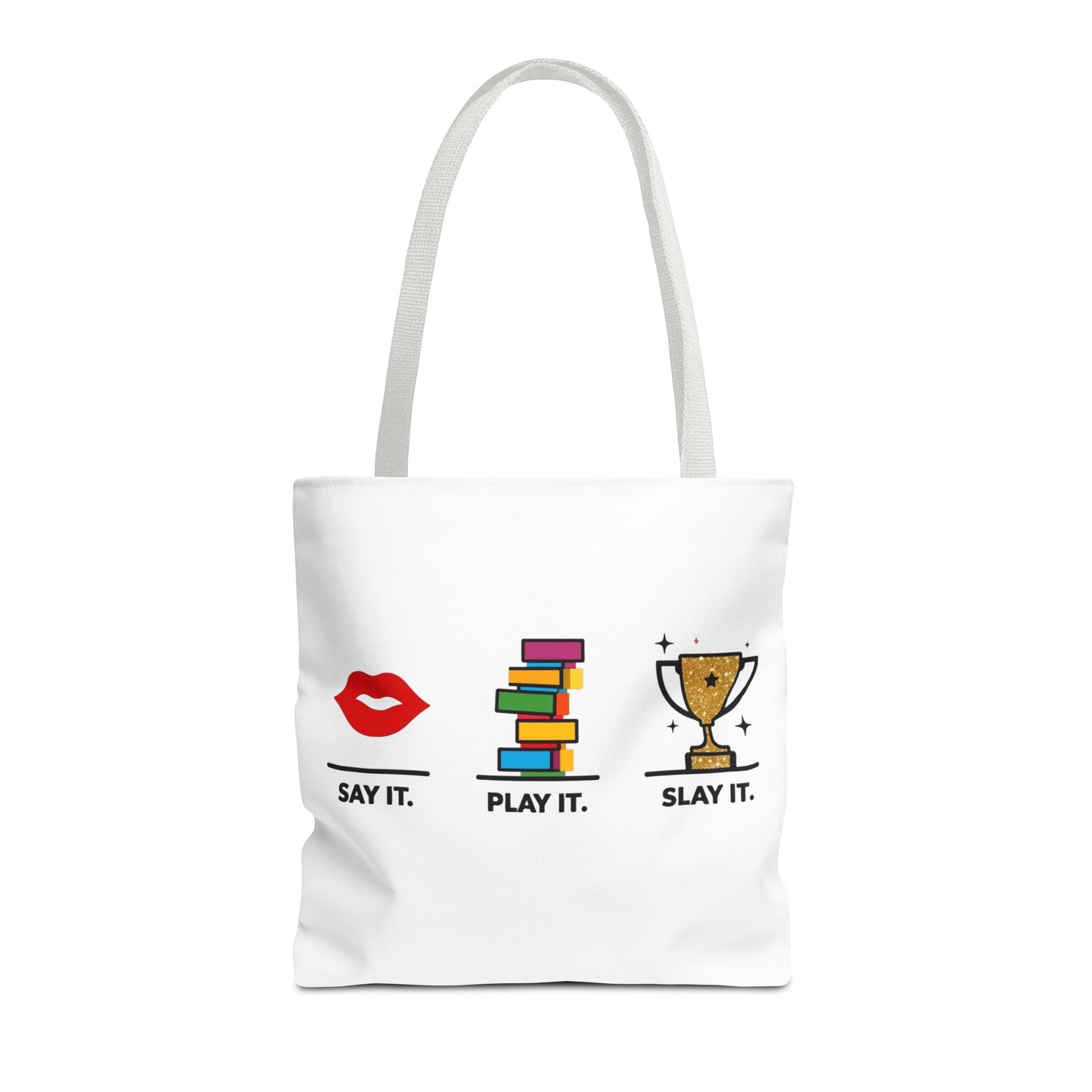 Say It. Play It. Slay It. Speech Therapy Tote Bag – SLP Gift for Grad Students, Speech Pathologists, and SLPAs