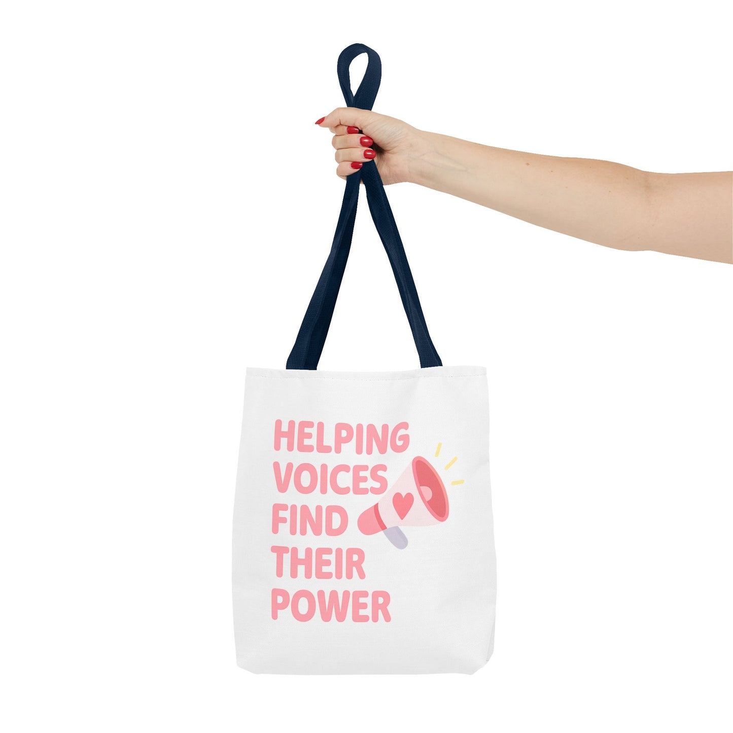 Helping Voices Find Their Power Tote Bag | SLP Speech Therapist Gift | AAC Advocate Bag  Communication Support Bag