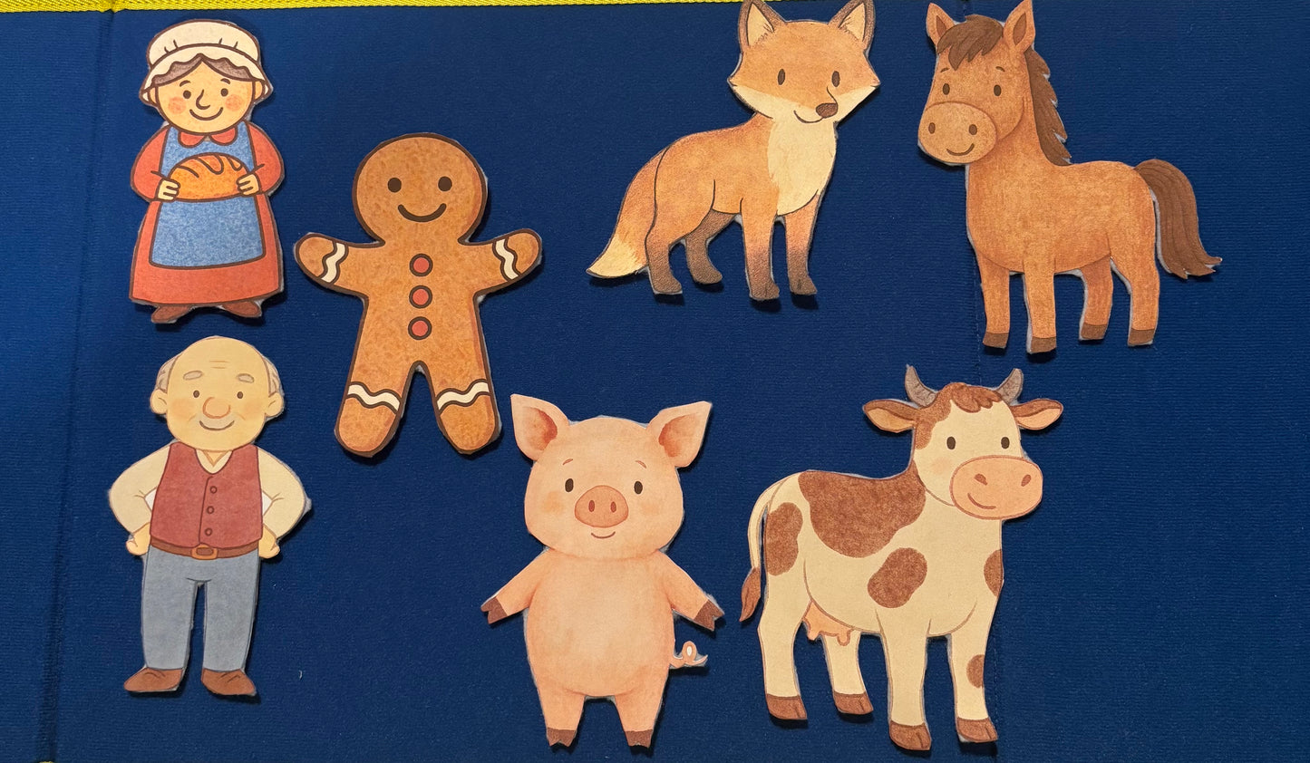 Felt Board Story Set – The Gingerbread Man | Speech Therapy Story Retell Props | Preschool Visuals for Language Learning