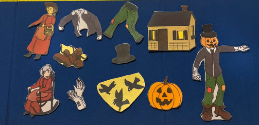 Felt Board Story Set – The Little Old Lady Who Wasn’t Afraid of Anything | SLP Story Retell Props | Speech Therapy Manipulatives