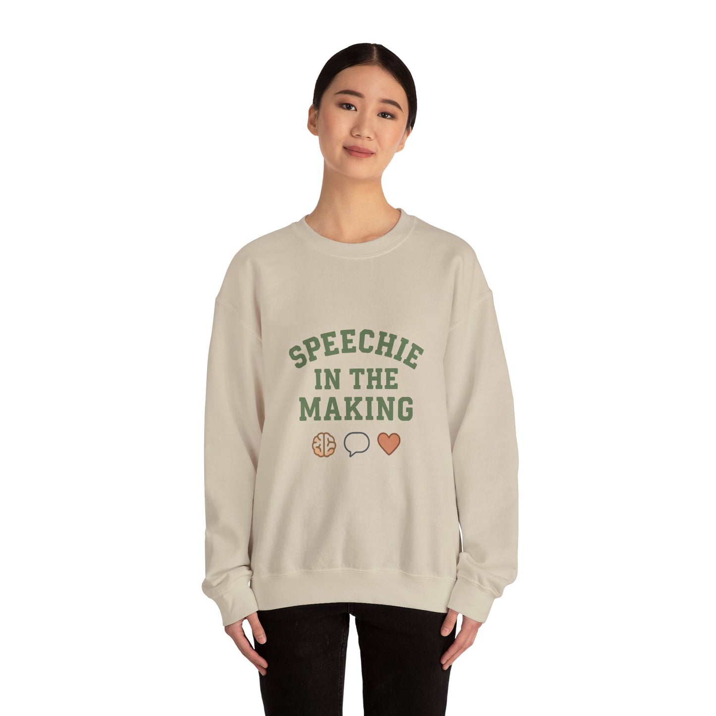 Speechie in the Making Sweatshirt | SLP Grad Student Crewneck | SLPA, CFY, Future Speech Therapist Gift | Brain, Speech Bubble, Heart Icons